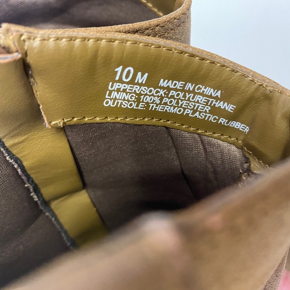 American Eagle Tan Faux Suede Ankle Heeled Booties - Picture 6 of 9